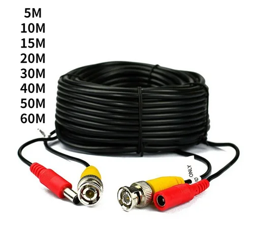 Imagen 1 del producto Cables de cámara AHD 5M/10M/15M/20M/30M Cable de salida BNC para Cable de enchufe CC para CCTV analógico AHD DVR Envío Directo