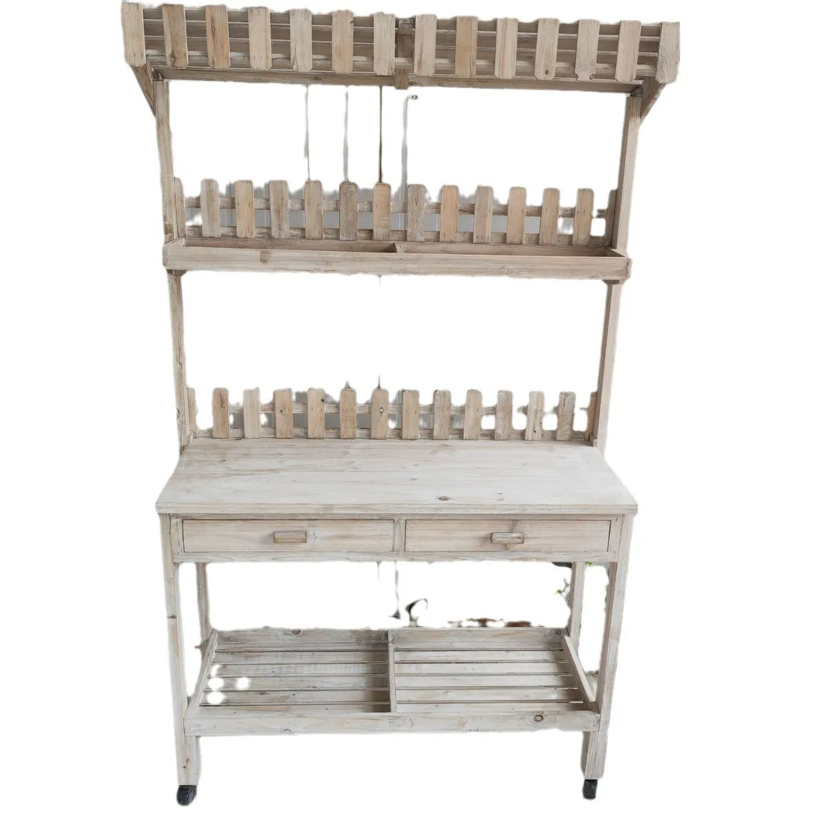 Solid wood flower stand Shelf Decorative display stand Multifunctional retro grocery garden balcony