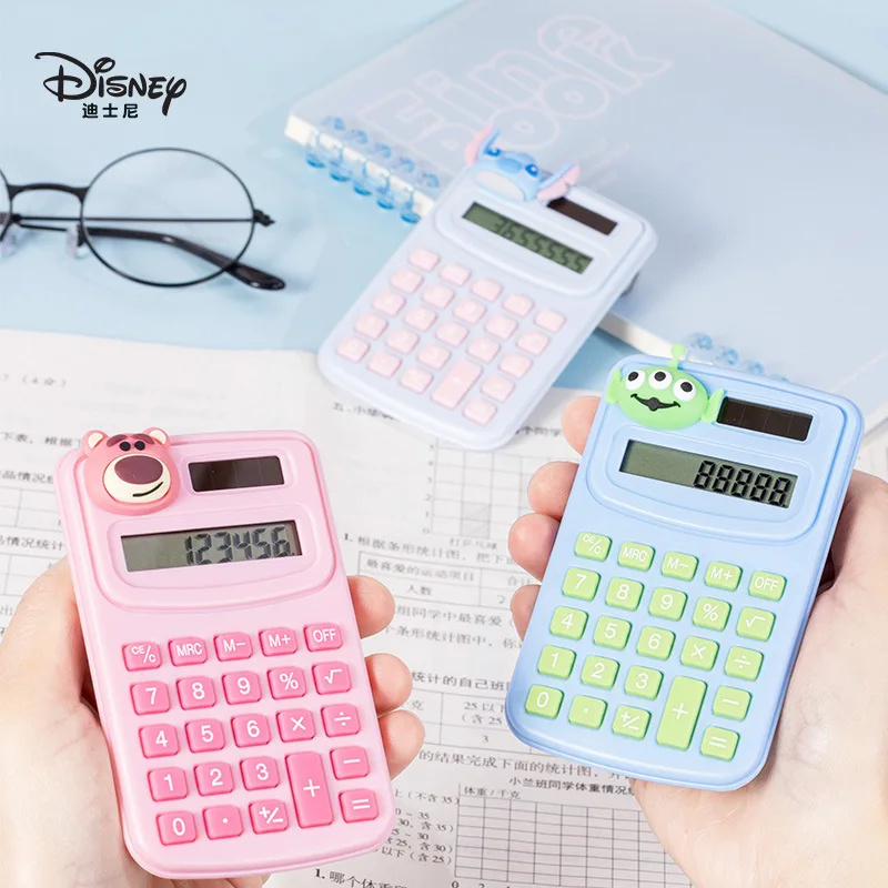 Disney Stitch Handheld Electronic Calculator Cute Anime Cartoon Lotso Girl&Child Portable Auxiliary Office School Supplies Gifts