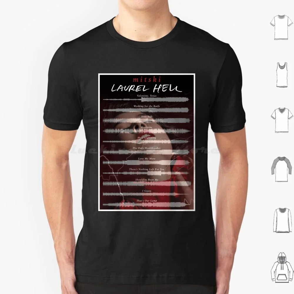 Laurell Hell-Soundwaves camiseta tamaño grande 100% algodón Mitski Laurell Hell Phoebe Bridgers Clairo Lana playa casa trabajo para