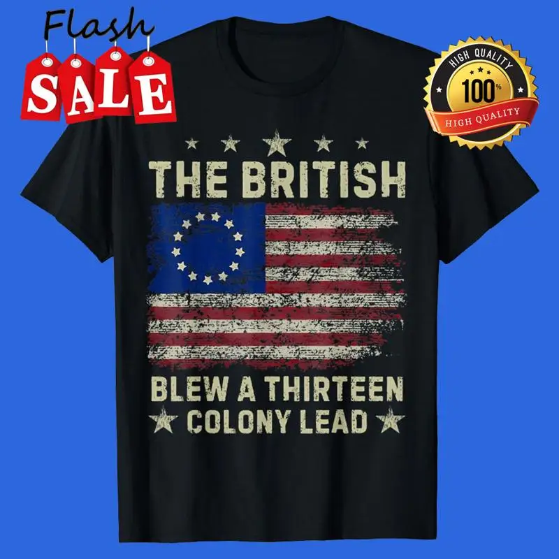 Camiseta divertida del 4 de julio con diseño de las 13 colonias británicas, tallas S-5XL