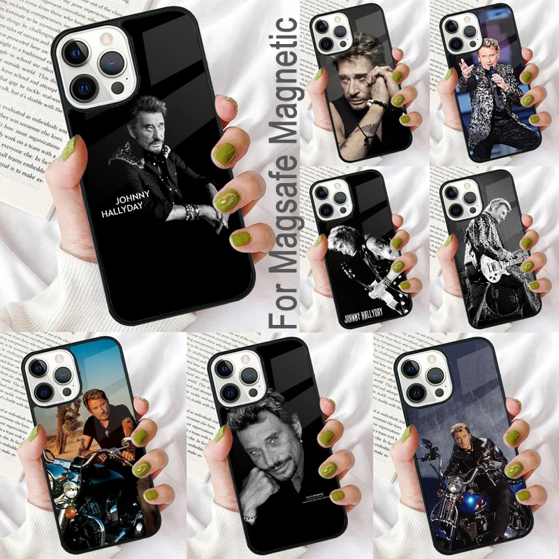 

Johnny Hallyday Magnetic Soft Phone Case for iPhone 16 Promax 15 Pro 13 14 Plus 11 12 Mini MagSafe Coque