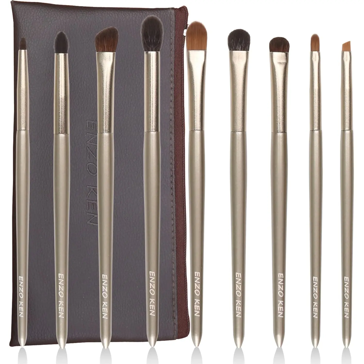 

Natural Goat Hair Eyeshadow Brush Set with Pony Hair, Small Nose Contour & Angled Blending Brushes for Professional Eye Makeup