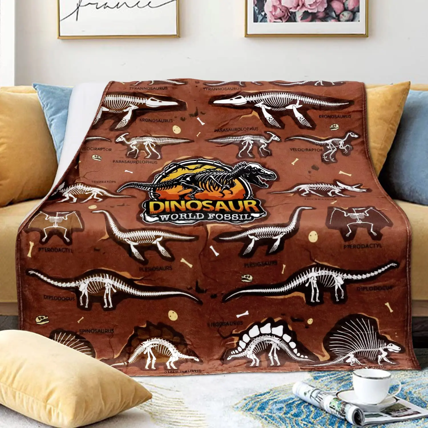 

Dinosaur Blanket for Boys Jurassic Dino World Park Soft Flannel Throw Blanket Dinosaur Room Decor for Boys Gifts for Sofa Bed