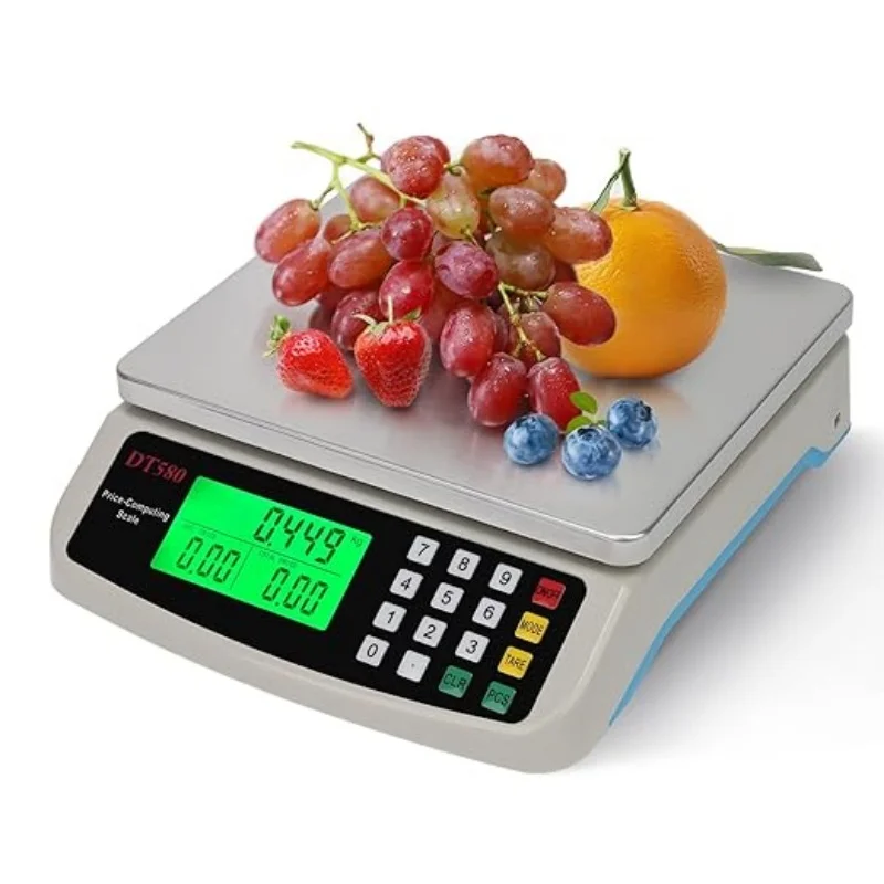 Commercial Food Scale 30KG Large Digital Kitchen Scale Baking Cooking Bread Meat Weight Price Computing Scale Stainless Steel Pa