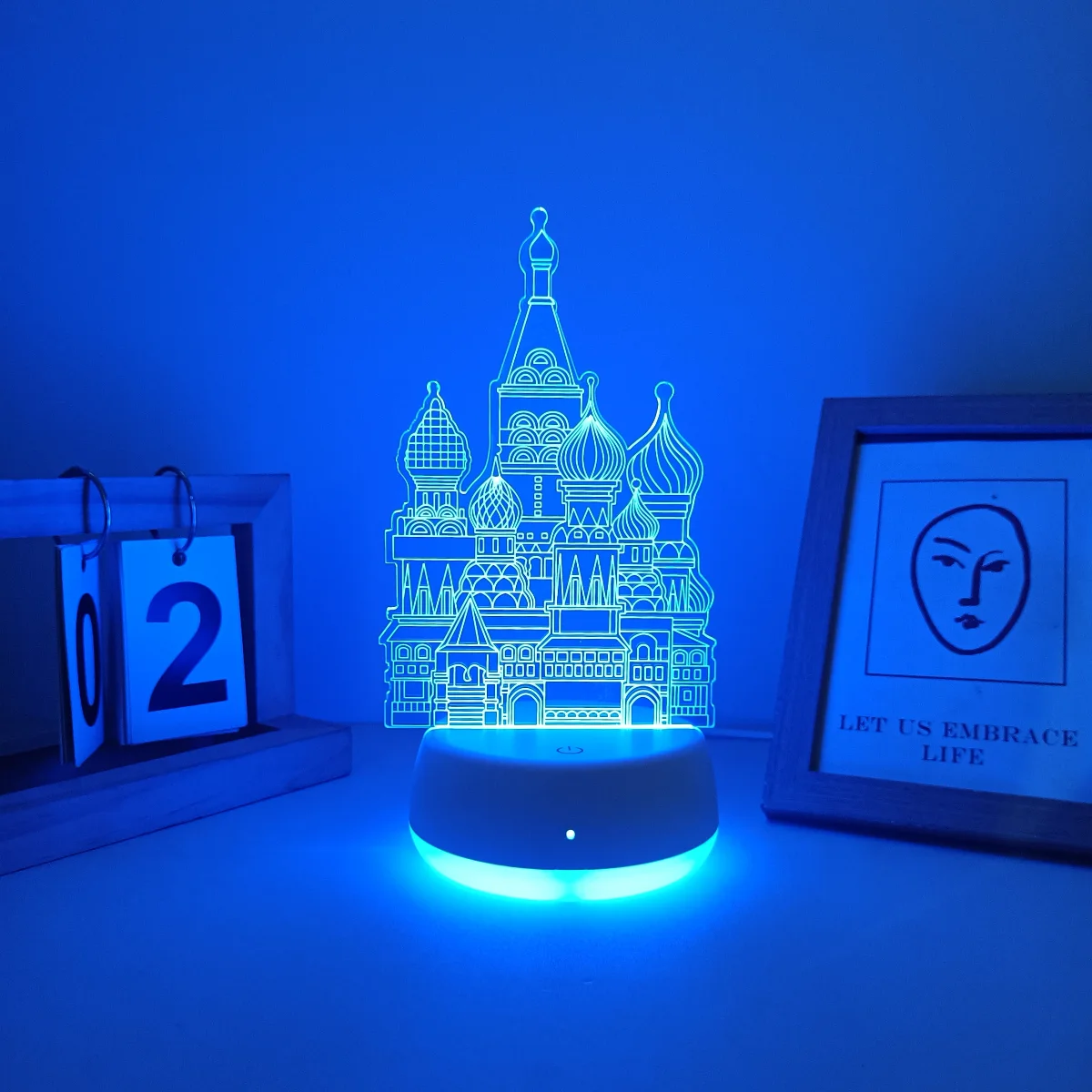 1pc moderno creativo a forma di castello LED sette colori sfumati luce notturna 3D, interruttore tattile trasformazione a sette colori, un ottimo regalo