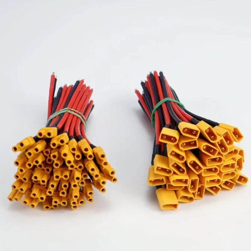 Juego de conectores macho y hembra XT30 con cable de silicona de 16AWG para drones FPV, conexiones de batería de ala fija Lipo RC