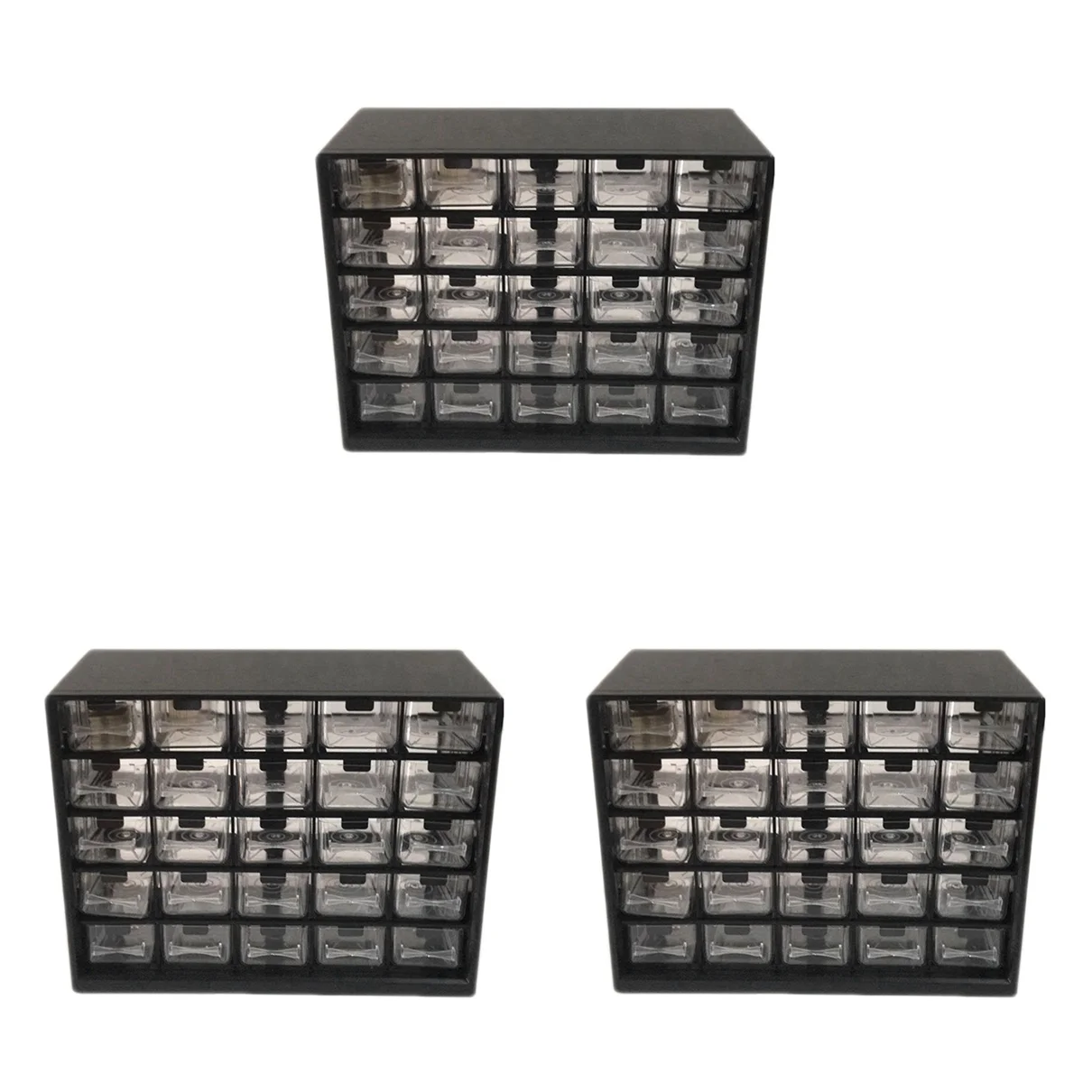 75 個組み合わせ透明引き出し収納キャビネット取り外し可能な黒部品ボックスハードウェア分類ボックス-BTFL