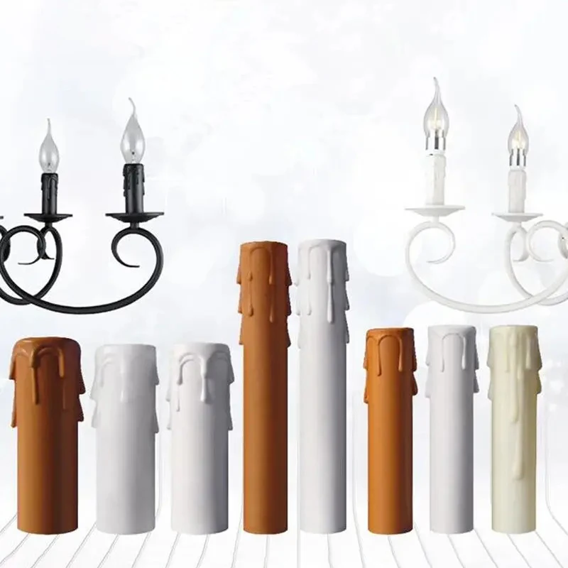 Candle Light Socket Covers E14 Sleeves Flame Retardant Vintage Style For Hotel Dining Room