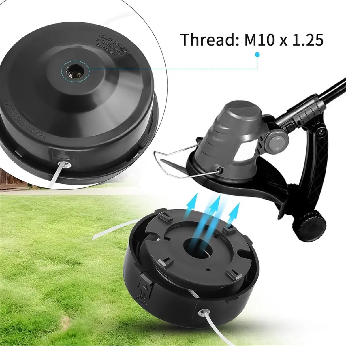 6pcs Weeding and Weeding Heads, Lawn Mower Garden Accessories Made of Plastic, High-Quality Plastic,Grass Head