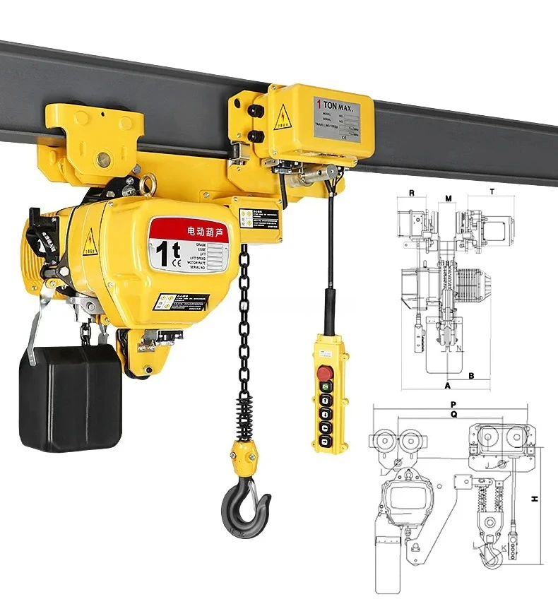 2 Ton Electric Chain Hoist Industrial Lifting Equipment Construction Hoist