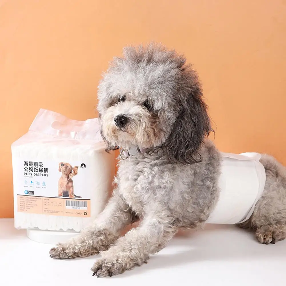 12Pcs Dogs Diapers Male Puppy Diaper Thin Menstruation Shorts Disposable Pet Diaper Pants Disposable Dog Sanitary Pants