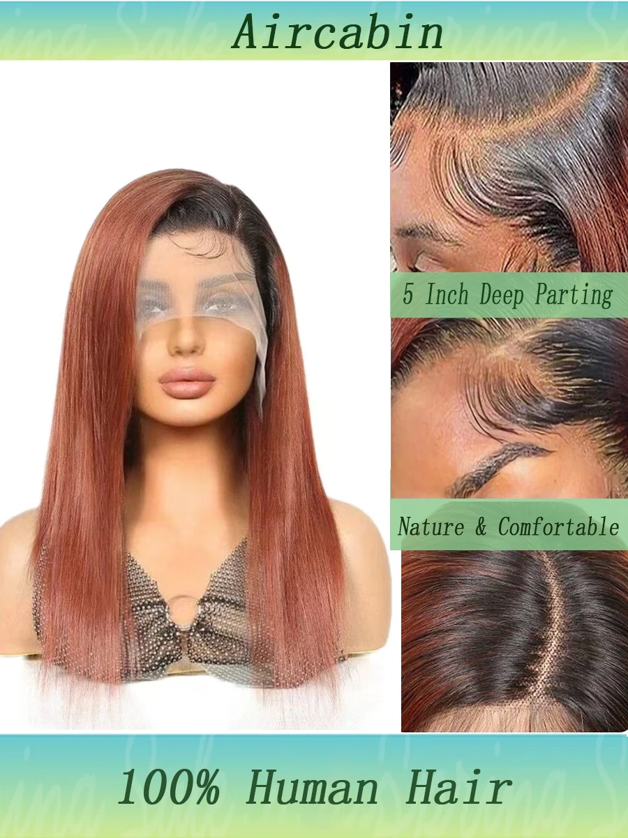 

Натуральные парики из 100% человеческих волос, прозрачный фронтальный парик 13X5X1 с кружевной вставкой, цвет T1B/33, прямой парик с кружевной вставкой T-образной формы