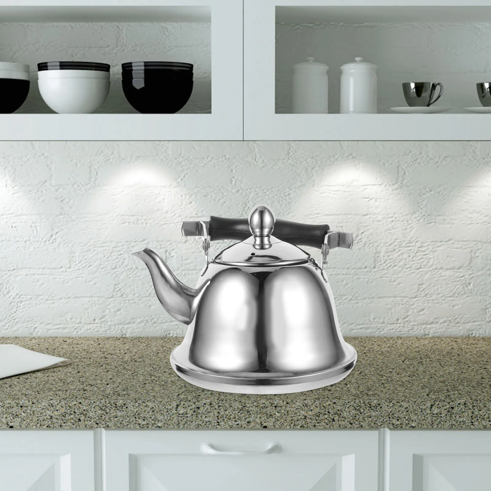 

1Pcs 1.5L Stainless Steel Whistling Kettle Silver Safe Wear-Resistant Sturdy Smooth Water Flow Dust-Prevent Lid Wide