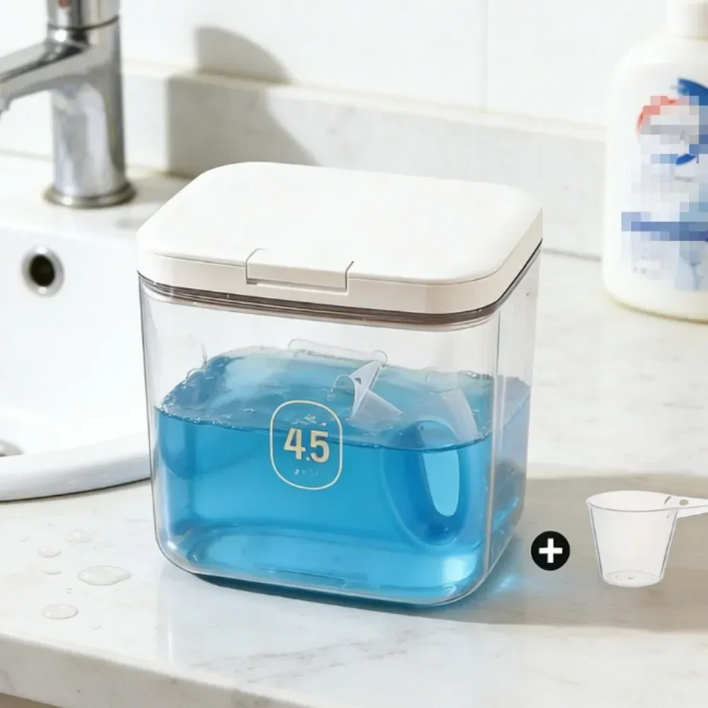 2.8/4.5/5.5L With Lid Storage Box Laundry Detergent Container For Home Kitchen Sealed Moisture-proof Press-to-open Rice Bin