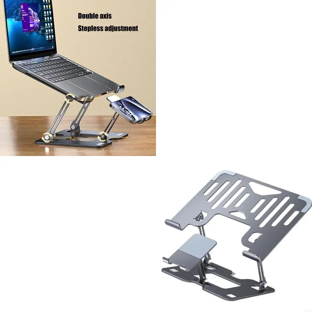 

C90F Double Arm Laptop Stand Foldable Ergonomic Holder Upgraded Carbon Steel Bracket