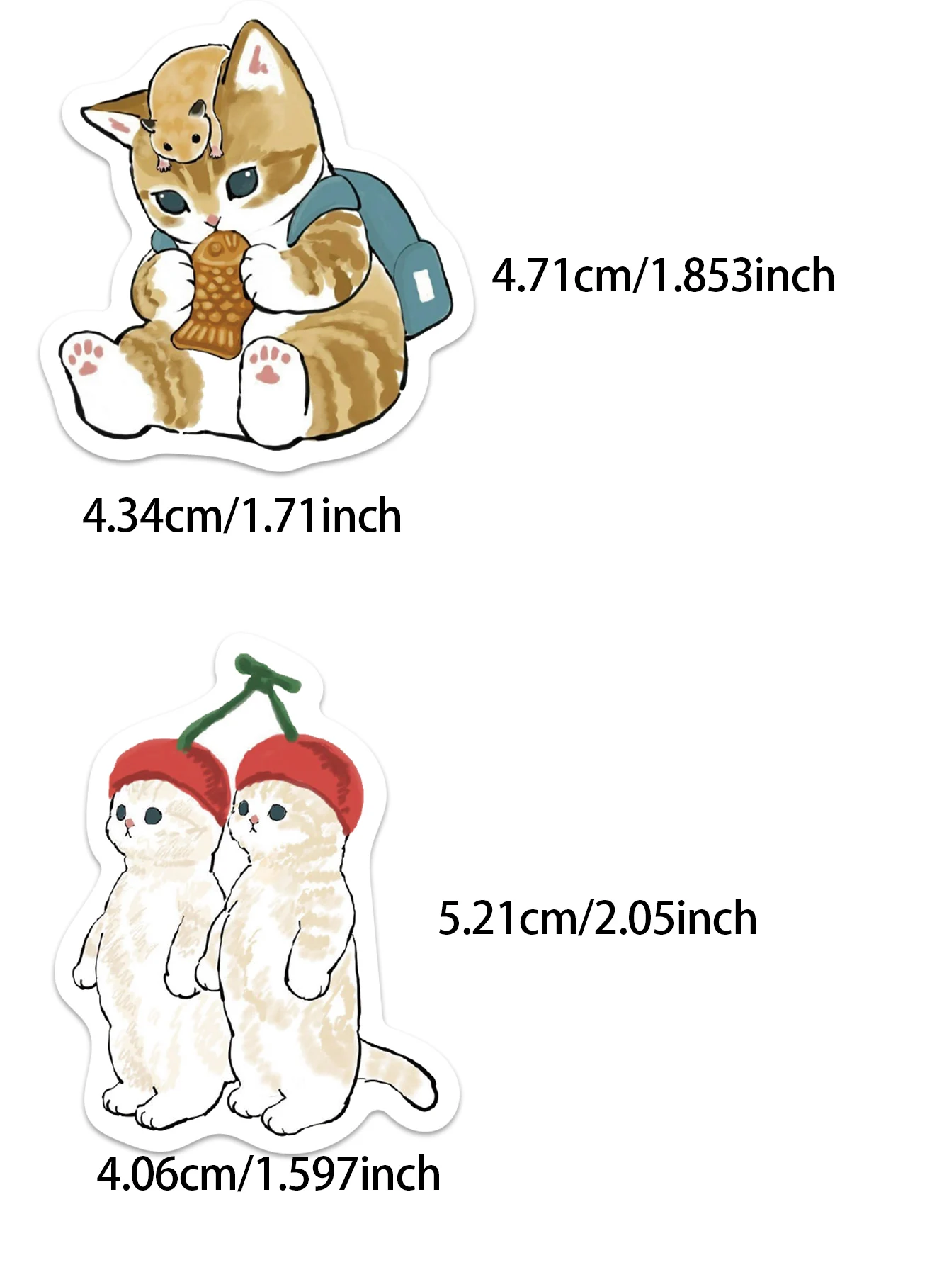 64pcs cat stickers cute cartoon orange cat decoration luggage phone case laptop skateboard guitar DIY waterproof stickers