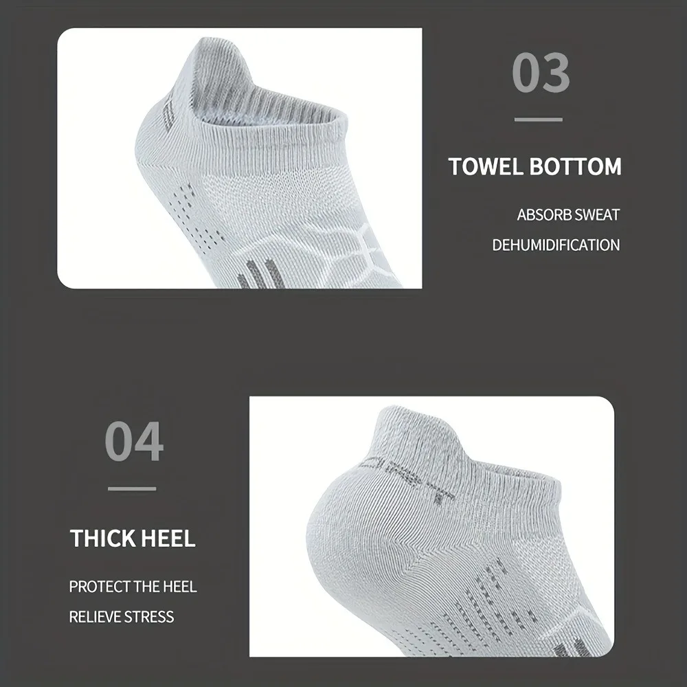 4 Pair Compression Ankle Socks for Running and Fitness - Moisture-Wicking and Breathable Crew Socks for Outdoor Sports