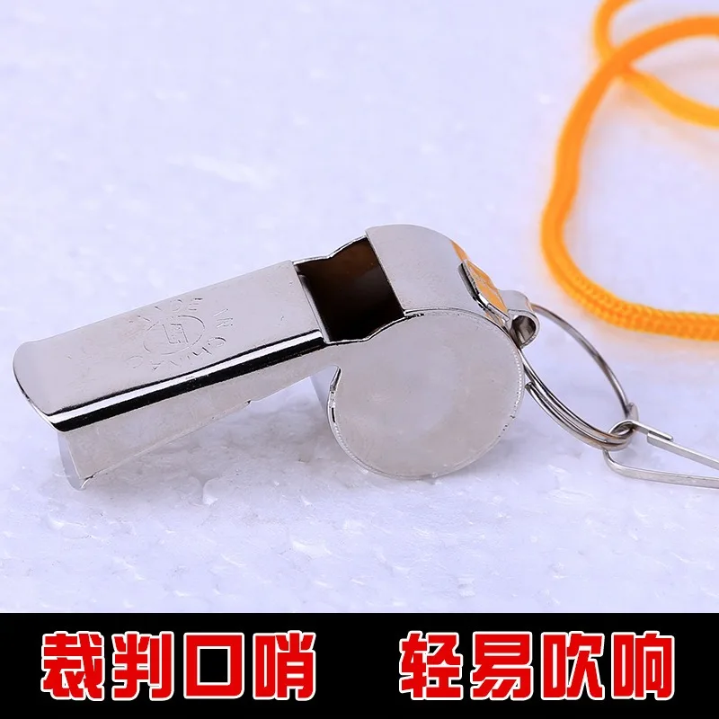 농구 축구 게임을위한 금속 심판 휘파람 스테인레스 스틸 야외 캠핑 등산 하이킹 생존 용품