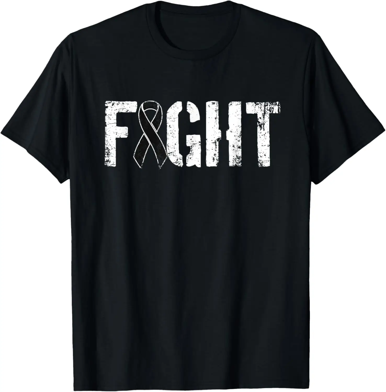 Fight Melanoma Cancer - Military Style Awareness Ribbon T-Shirt