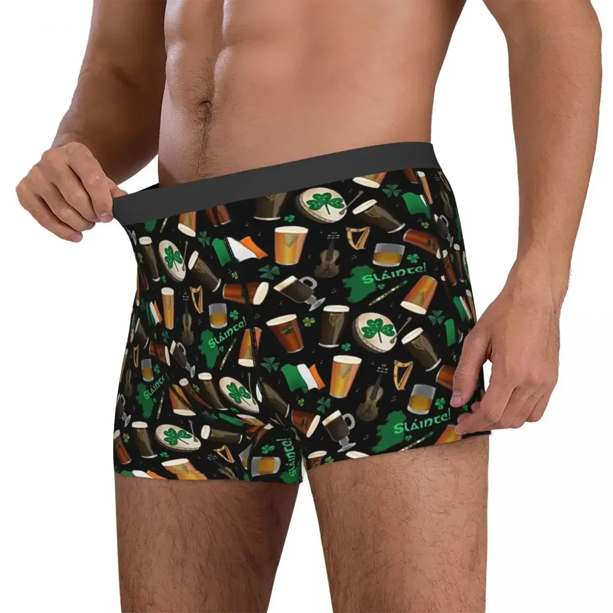 Cuecas boxer shorts irlandês pub calcinha homens ventilar roupa interior para homme homem namorado presentes