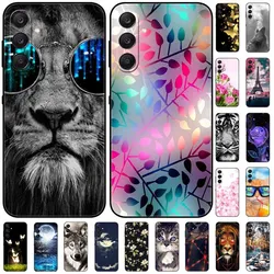 For Samsung Galaxy A16 Case Black Silicone Soft Animal Back Cover For Samsung A16 5G 4G TPU Phone Cases Cute Protective Shell