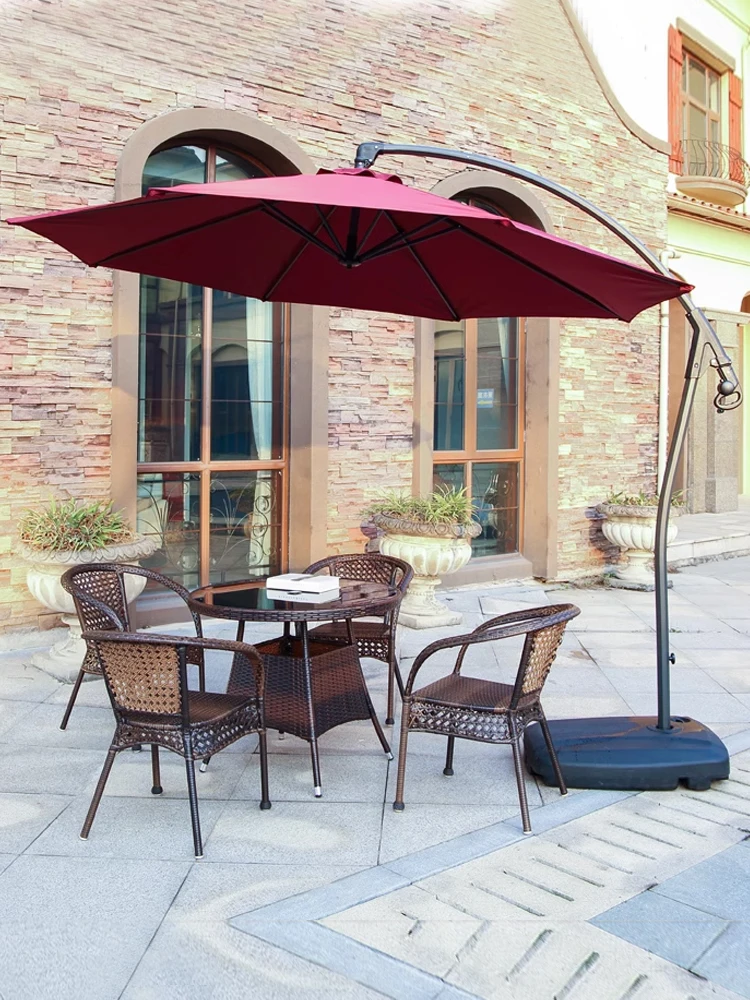 Outdoor leisure tables and chairs, courtyard balconies, rattan chairs, three piece set, rattan woven garden outdoor terrace