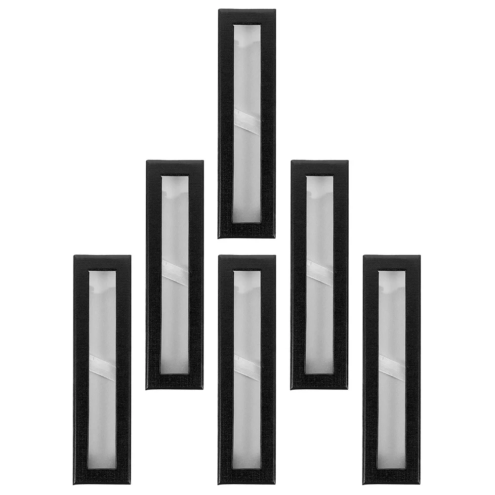 6 قطعة صناديق تغليف القلم صندوق تخزين ورقي سعة كبيرة قلم حبر حامل القلم الرصاص عرض شفاف منظم هدية