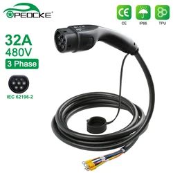 Peocke EV Charger Plug Type 2 Charging Cable IEC62196-2 Connector 5M 1Phase/3Phase for EVSE Electric Vehicle Charging Station