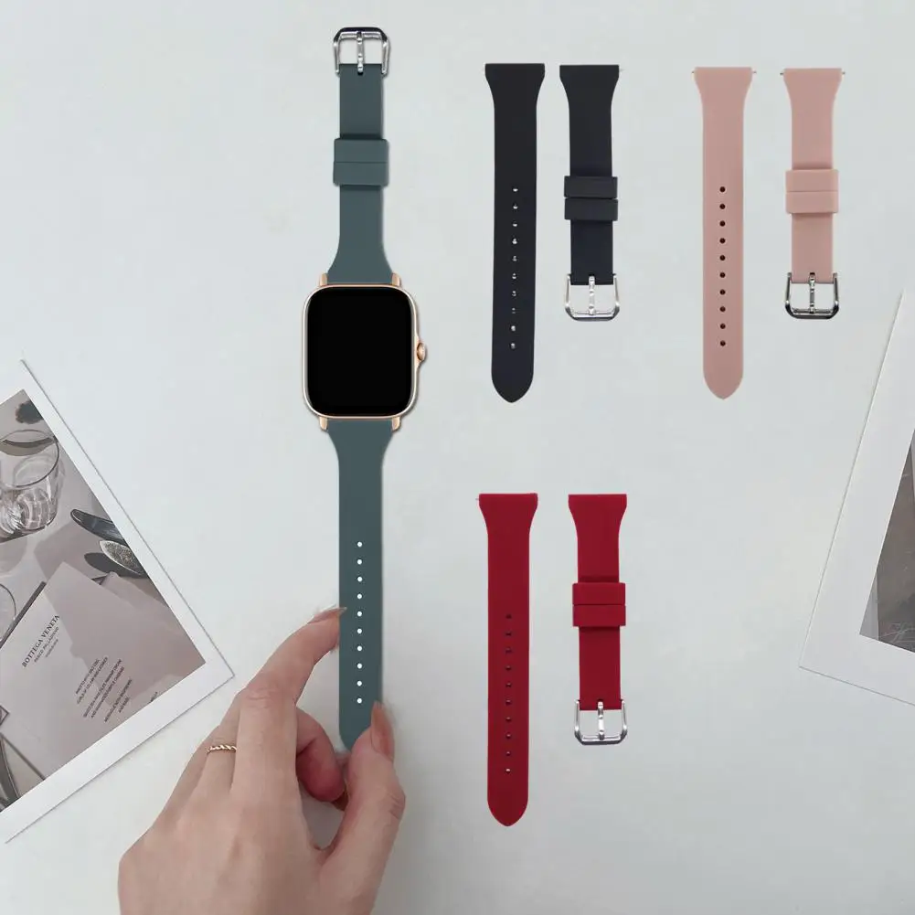 Wristwatch Strap Watch Accessories Watch Strap Comfortable Adjustable Excellent Silicone Wristwatch Strap Replacement