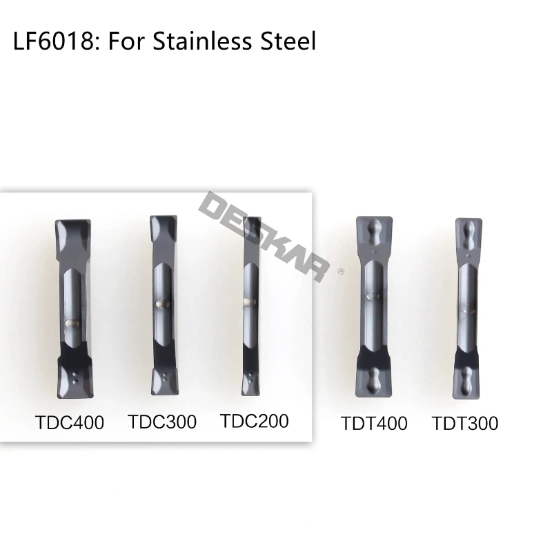 

10pcs Deskar Tdc200 Tdc300 Tdc400 Lf6018 2.0mm 3mm 4mm Carbide Inserts Grooving Blade Parting Off Lathe Slot Cutter Tool