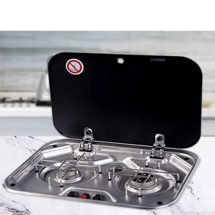 Factory Direct Sell Stainless Steel RV Caravan Gas Stove Motorhome Gas Cooktop With 2 Burner