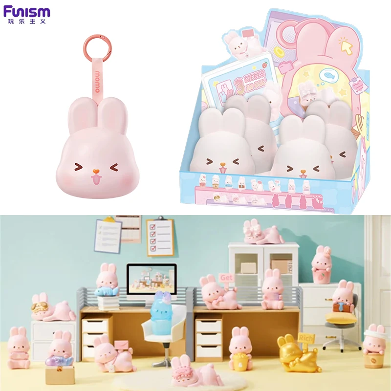 New Genuine Funism Momo Bunny 24h Life Diary Series Blind Box Anime Figures Desktop Ornament Christmas Gift Collectible Toy