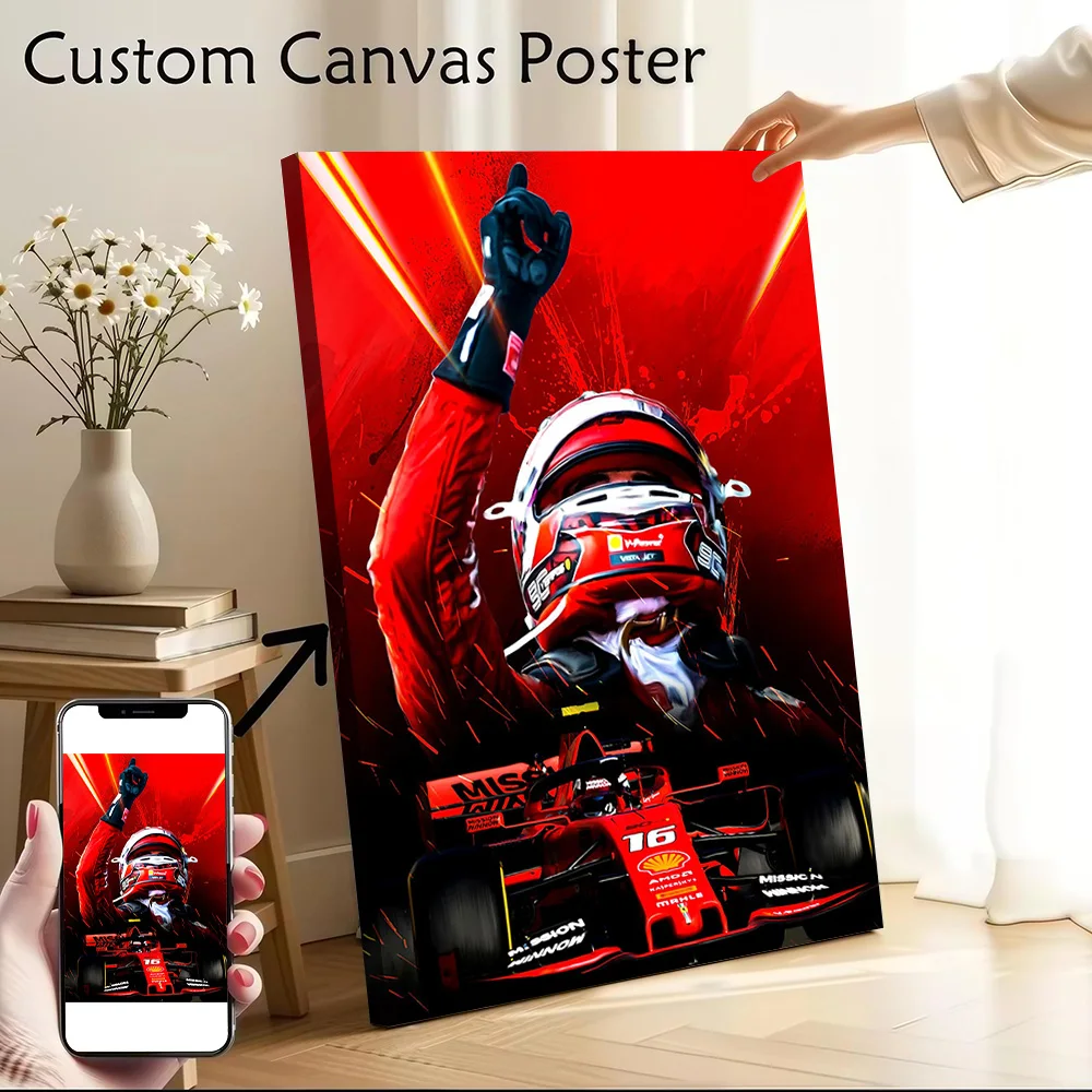 Charles Leclerc F-Racing Printed Canvas Poster Personalized High Quality Wall Art Paintings for Modern Home Decoration Ornaments