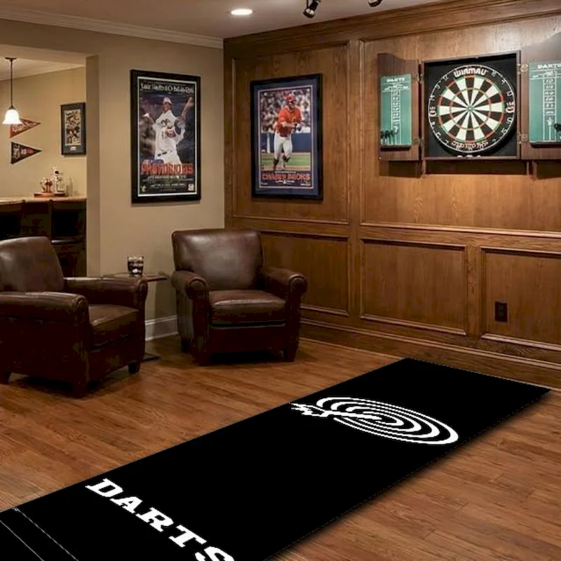 VIKAMA Dart Mat Red Dot Letter Printing Anti slip Carpet Dart Throwing Line Measurement Floor Mat Home Decoration