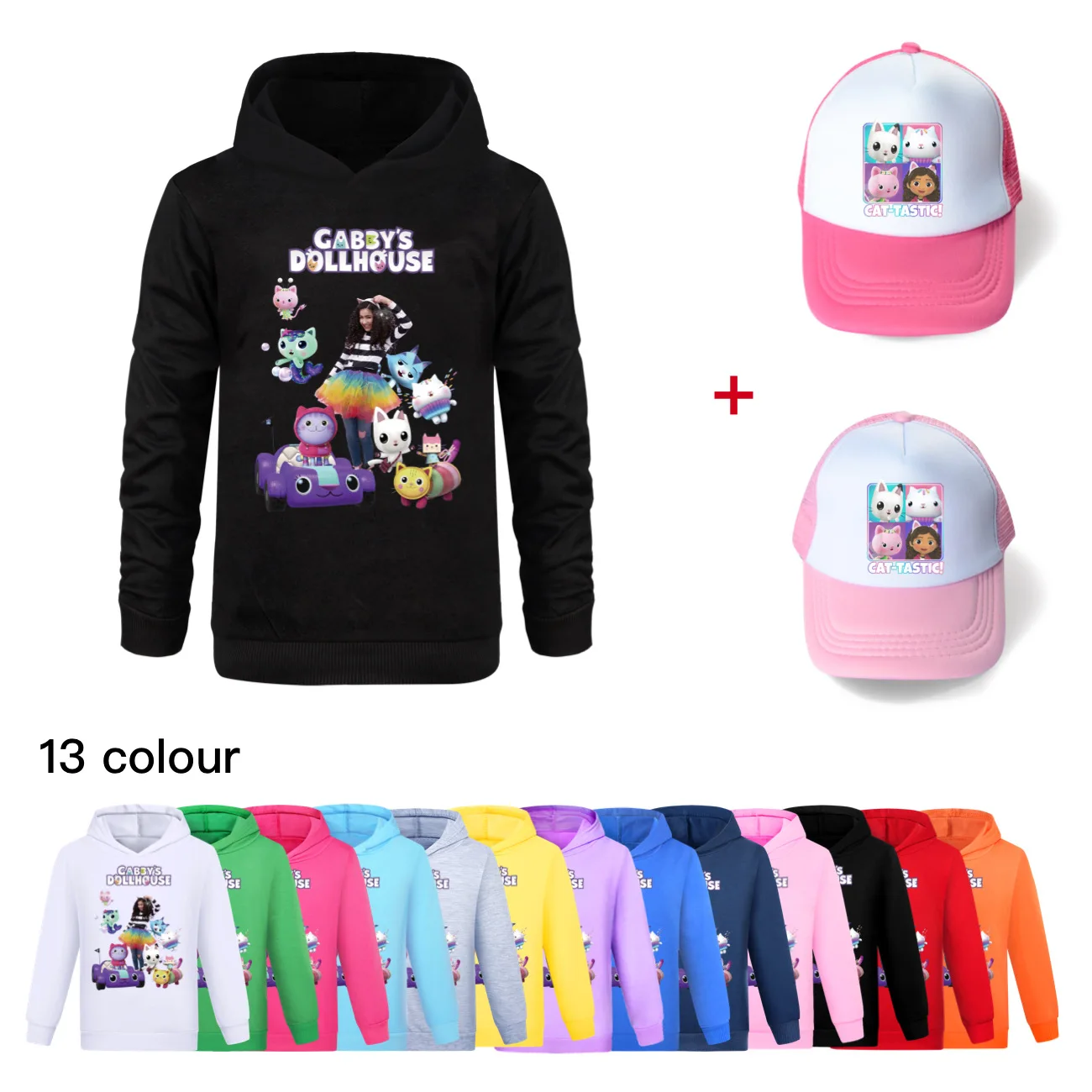 

Sudadera Gabbys Dollhouse Hoodie Kids Gabby Chat clothes Baby Girls Pullover sweatshirts Boys Cartoon Jumper Children's Clothing