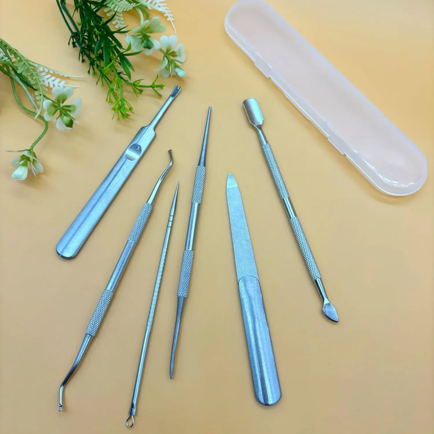Set van 6 roestvrijstalen ingegroeide pedicure-teennagelgereedschapsset met vijl en lifters voor behandeling van ingegroeide en dikke nagels, nagelverzorging