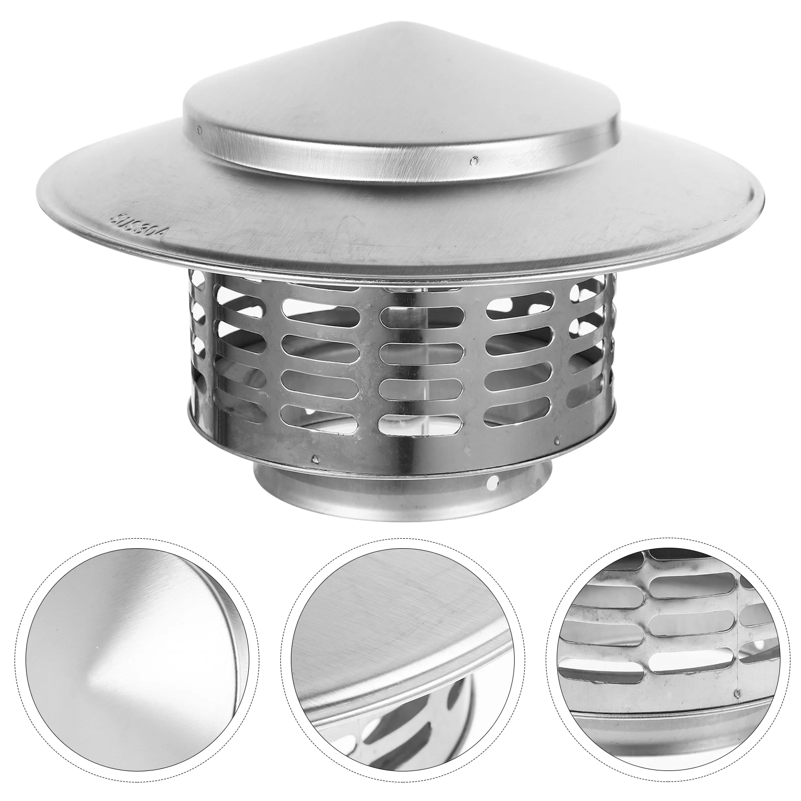 Chimney Flashing Cap Accessories Smoke Exhaust Rain Roof Funnel Protector 304 Stainless Steel Rainproof Cover