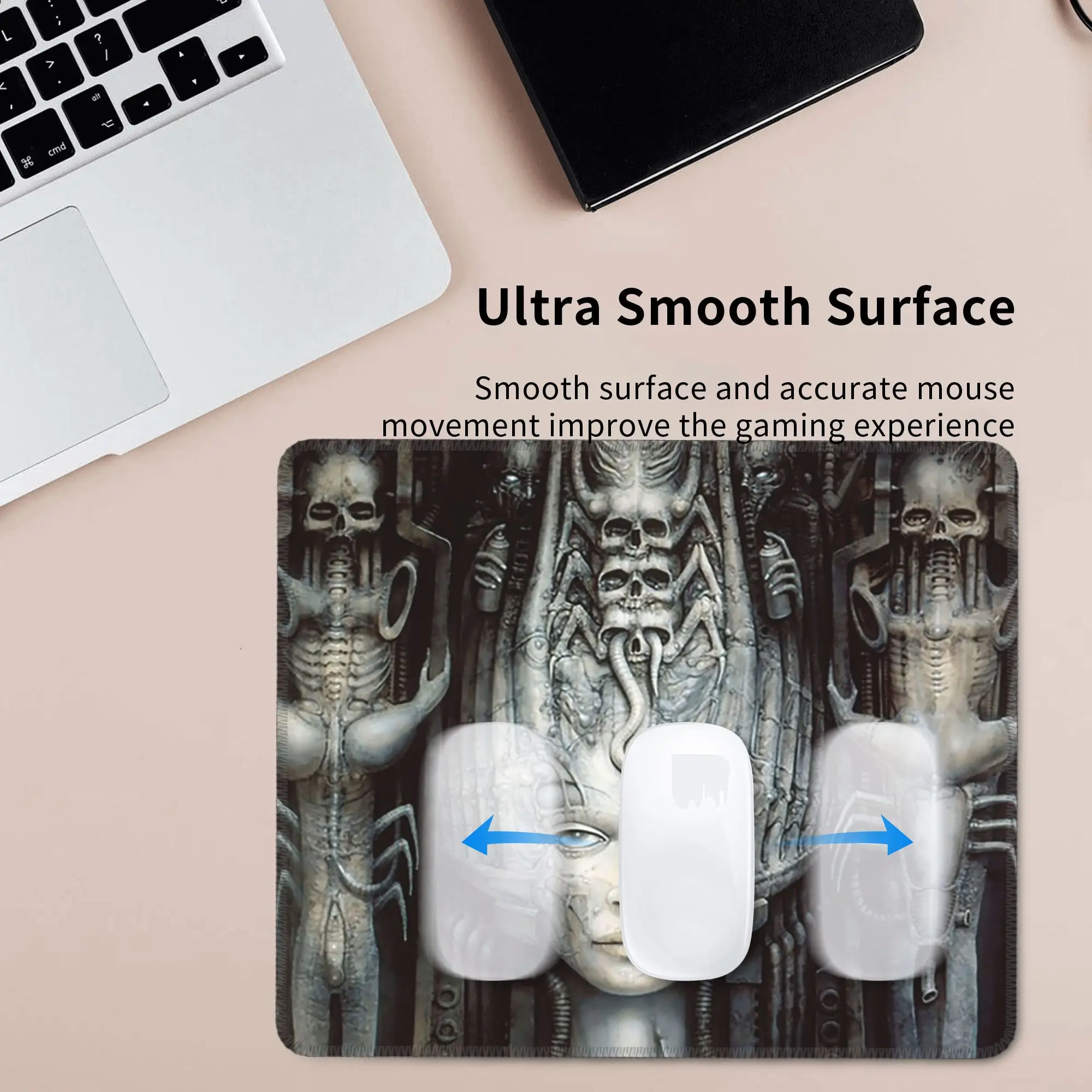 Hr giger-li-pintura mouse pad teclado de computador mouse tapete de jogos pc portátil tapete de mesa acessórios de escritório tapetes de mesa