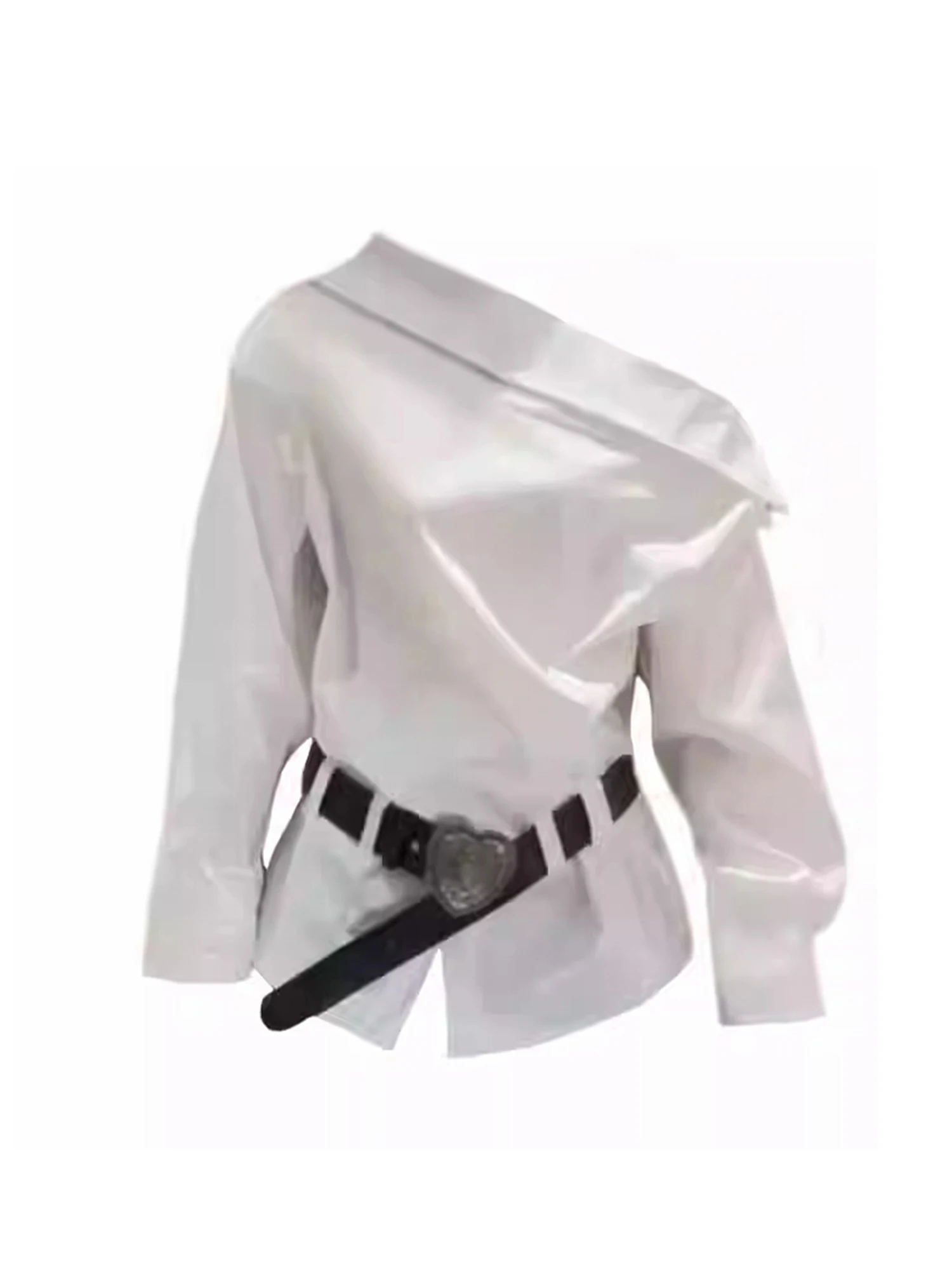 

Женские белые рубашки и блузки с длинными рукавами, винтажные Y2k 90-х годов, эстетические элегантные рубашки с длинными рукавами и заниженными плечами 2000-х годов, одежда