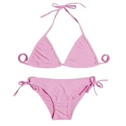 Maiô feminino respirável de duas peças, biquíni sexy de tanga, estilo bandagem, roupa de banho brasileira, monocromática, verão