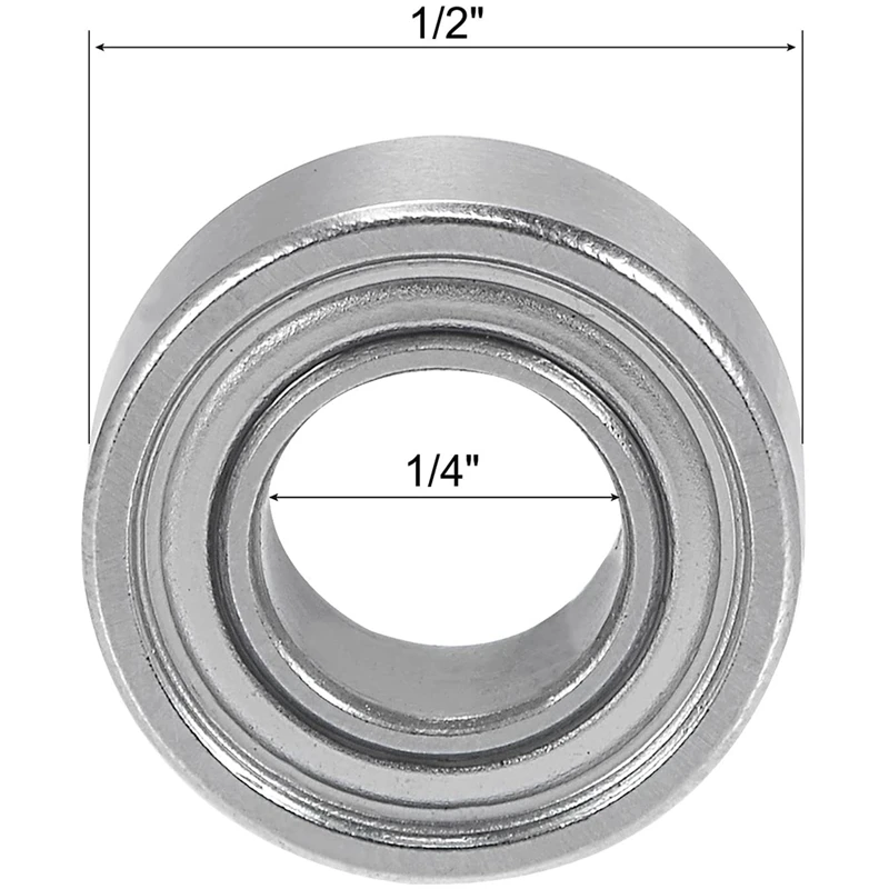 ABSF 5Pcs Bearings Accessory Kit, Fit For 1/4 Inch Shank Router Bit, 1/4 Inch I.D. 1/2 Inch OD Ball Bearing