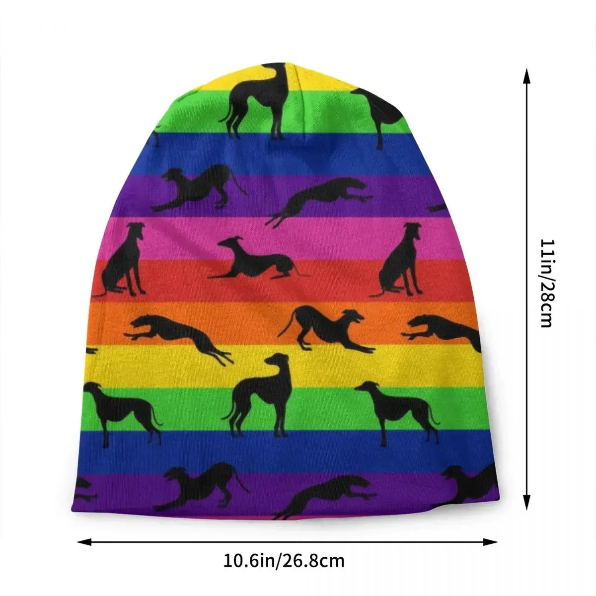 Greyt Greyhound Rainbow Skullies Beanies Caps Hip Hop Winter Warm Knitting Hat Adult Unisex Whippet Sighthound Dog Bonnet Hats