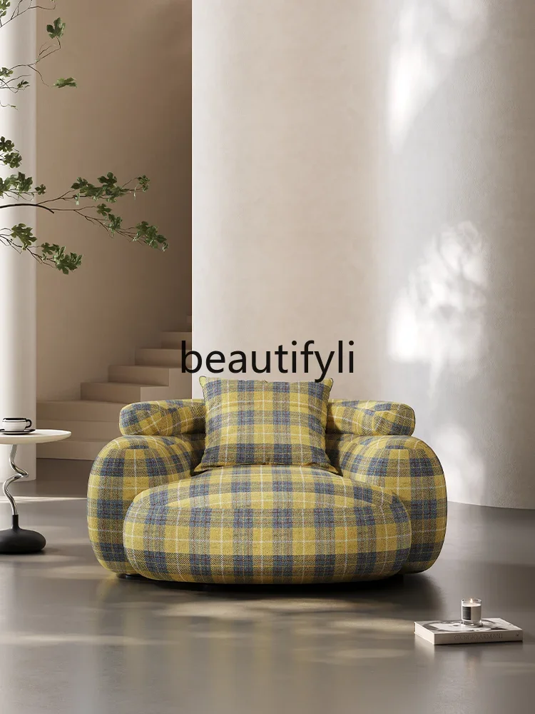 كرسي أريكة فردي فاخر خفيف إيطالي، كرسي ترفيهي بسيط، شرفة منزلية، أريكة غرفة المعيشة