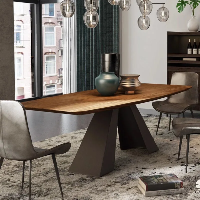 Design Luxury Dining Table Wooden Nordic Vintage Living Dining Table Industrial Rectangle Set Sala Da Pranzo Kitchen Furniture