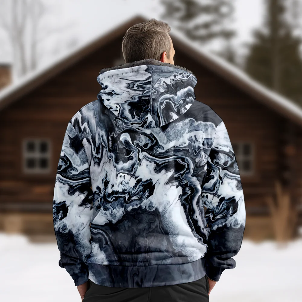 Men's Winter Jackets Coats,Tie Dye Pattern Cotton Clothes Overcoat Zippered Normcore Dance