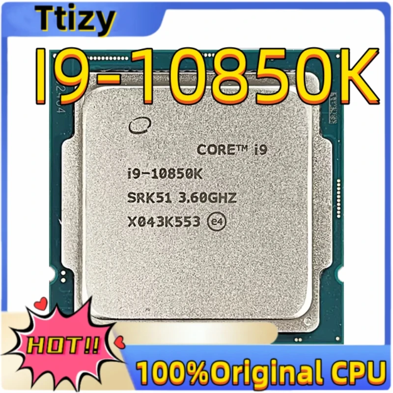 Core i9-10850K NEW for i9 10850K 3.6 GHz Ten cores-Core 20-Thread CPU Processor L3=20M 125W LGA 1200 but no fan