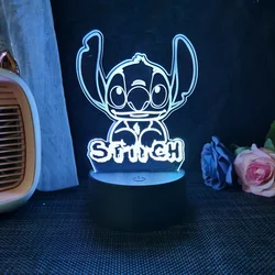 Stitch 3D Acrylic Illusion Night Light 16 Color Changing Decorative Lights with Remote Control Christmas Birthday Decoration Gif