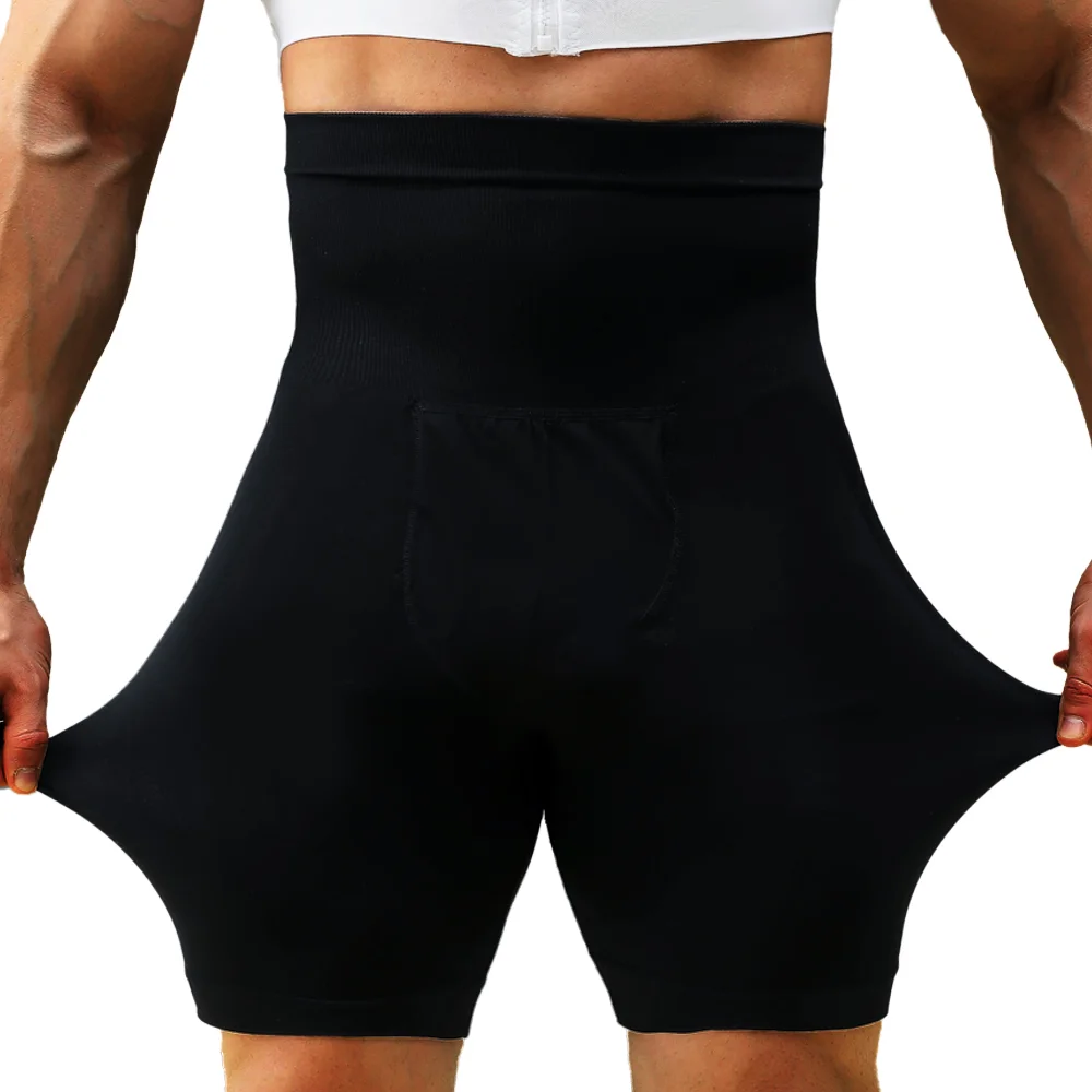 الرجال البطن تحكم السراويل محدد شكل الجسم ضغط عالية مدرب خصر البطن المتقلب سراويل التخسيس ملابس داخلية الملاكم الملابس الداخلية