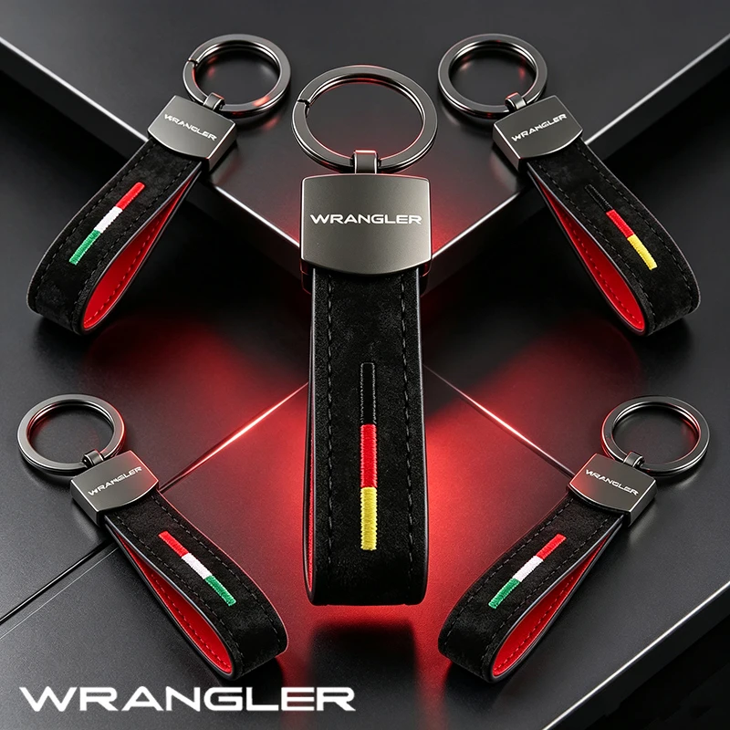 Suede Car Keychains Key Ring Auto Key Chains Holder Pendant for Jeep Wrangler Logo Compass Grand Cherokee Liberty Renegade